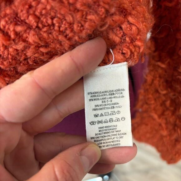 Free People September Song Sweater Red Orange Size M - Picture 4 of 10